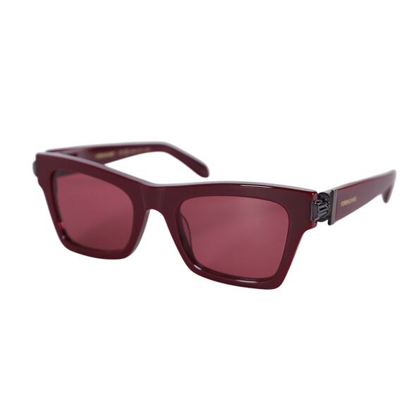 Salvatore Ferragamo Rectangle Sunglasses - Burgundy / Red - NWT - Picture 2 of 10